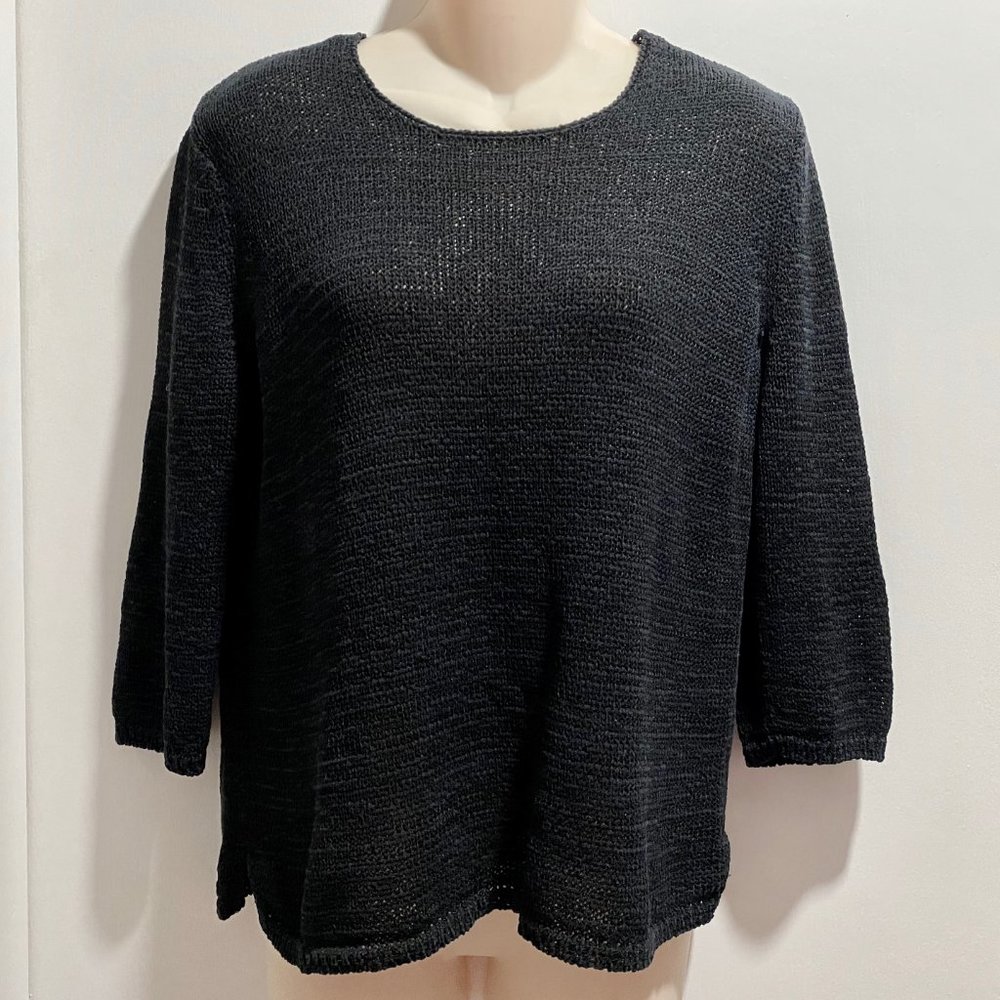 (3) Laura Scott Grunge Goth Minimalist Loose Cotton Blend Semi Sheer 3/4 Sl. …